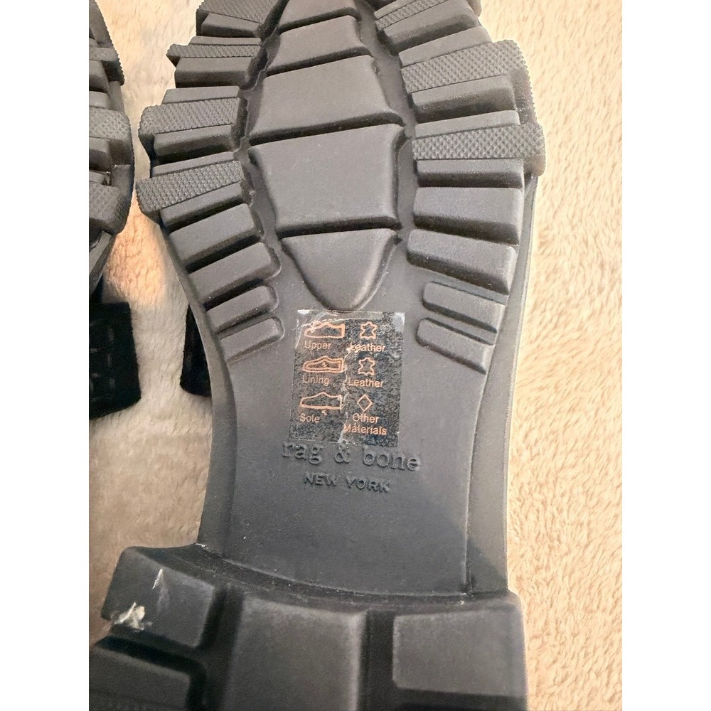 Rag & Bone Shiloh 2.0 Black Suede Lug Sole Loafers Shoes Womens 36.5 US 6.5 - Picture 8 of 8